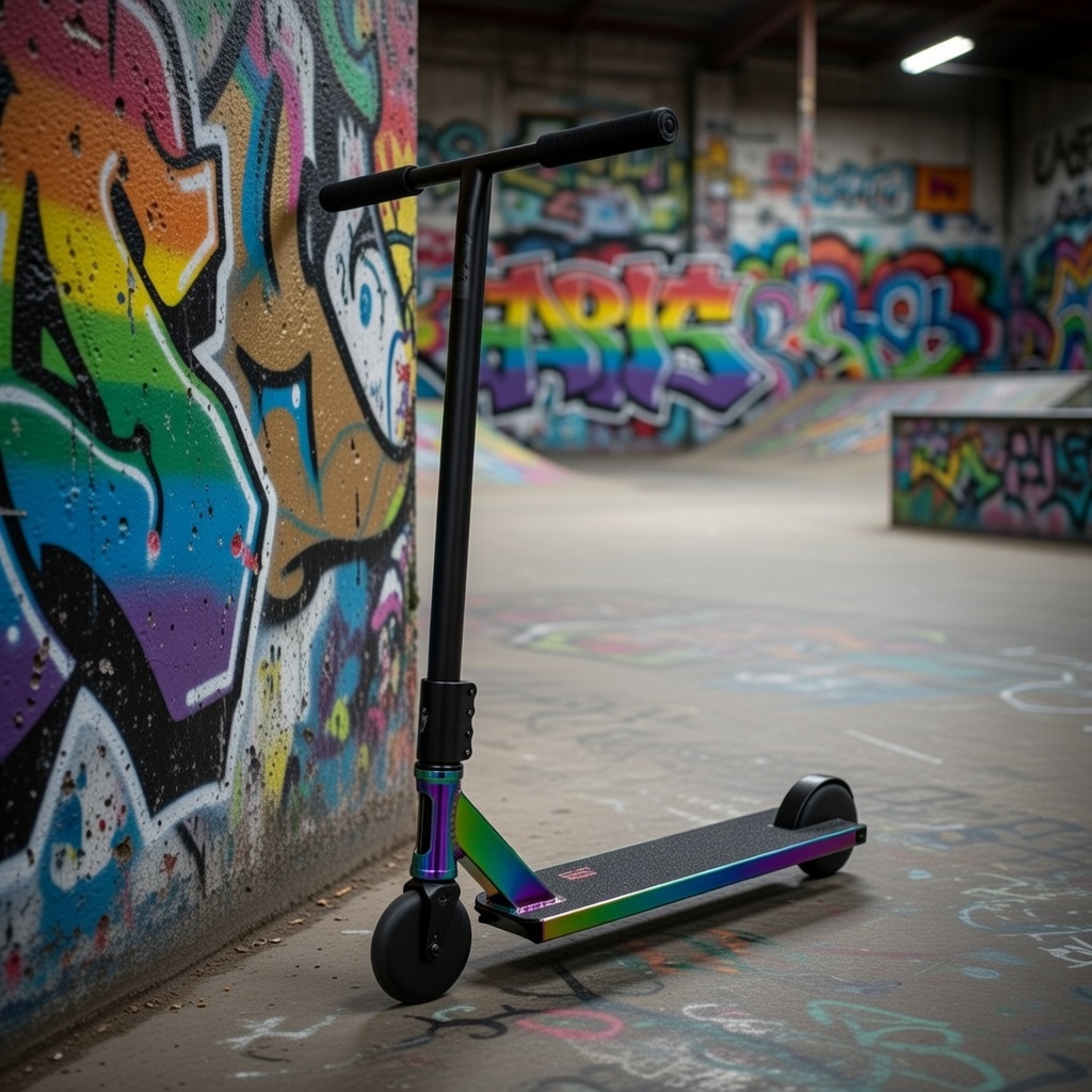 North Switchblade hulajnoga wyczynowa Oilslick & Black Lifestyle skatepark