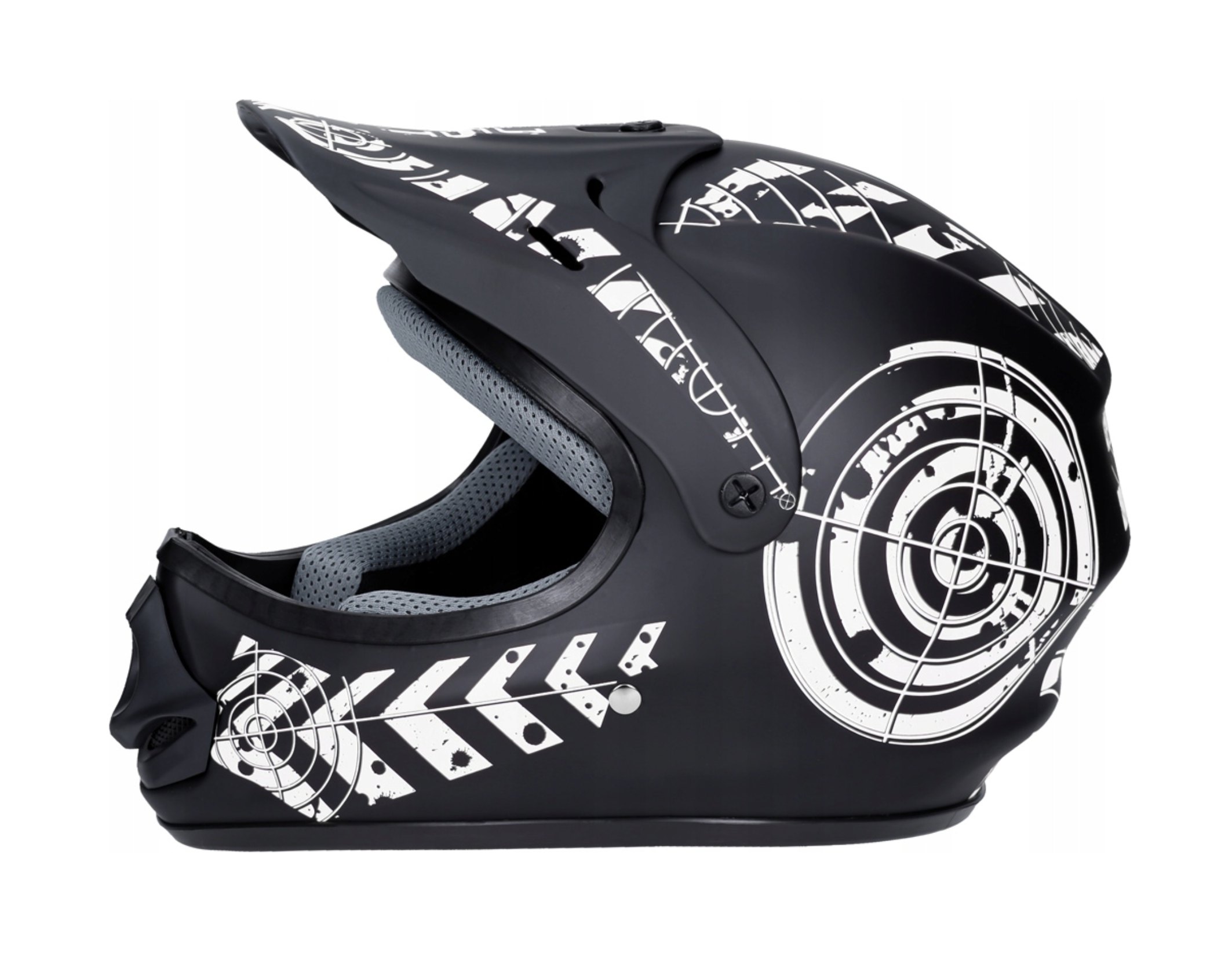 Tornado Kask Cross Enduro JST SX GR WhiteBlack L 59-60 widok od boku